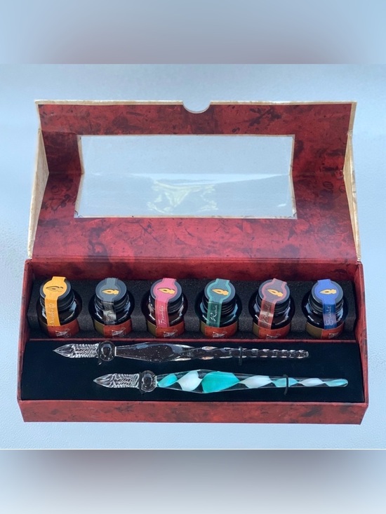 Authentic Models Other - Authentic Models Palette for Pens: 2 Glass Stylus Pens and 6 Assorted Ink Set